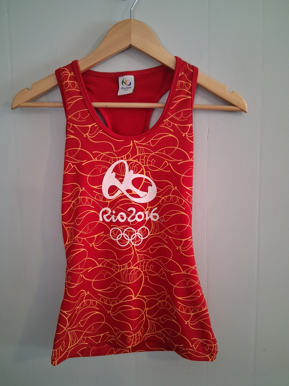 Official Rio 2016 Olympics Red Racerback Performance Tank Size Small